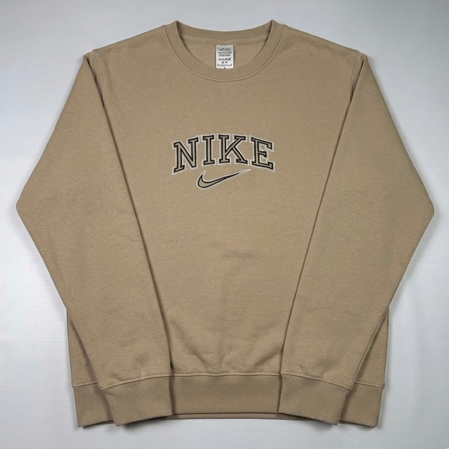 S - Nike 2000's Tan Embroidered Crewneck Sweatshirt