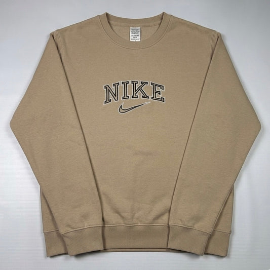 S - Nike 2000's Tan Embroidered Crewneck Sweatshirt