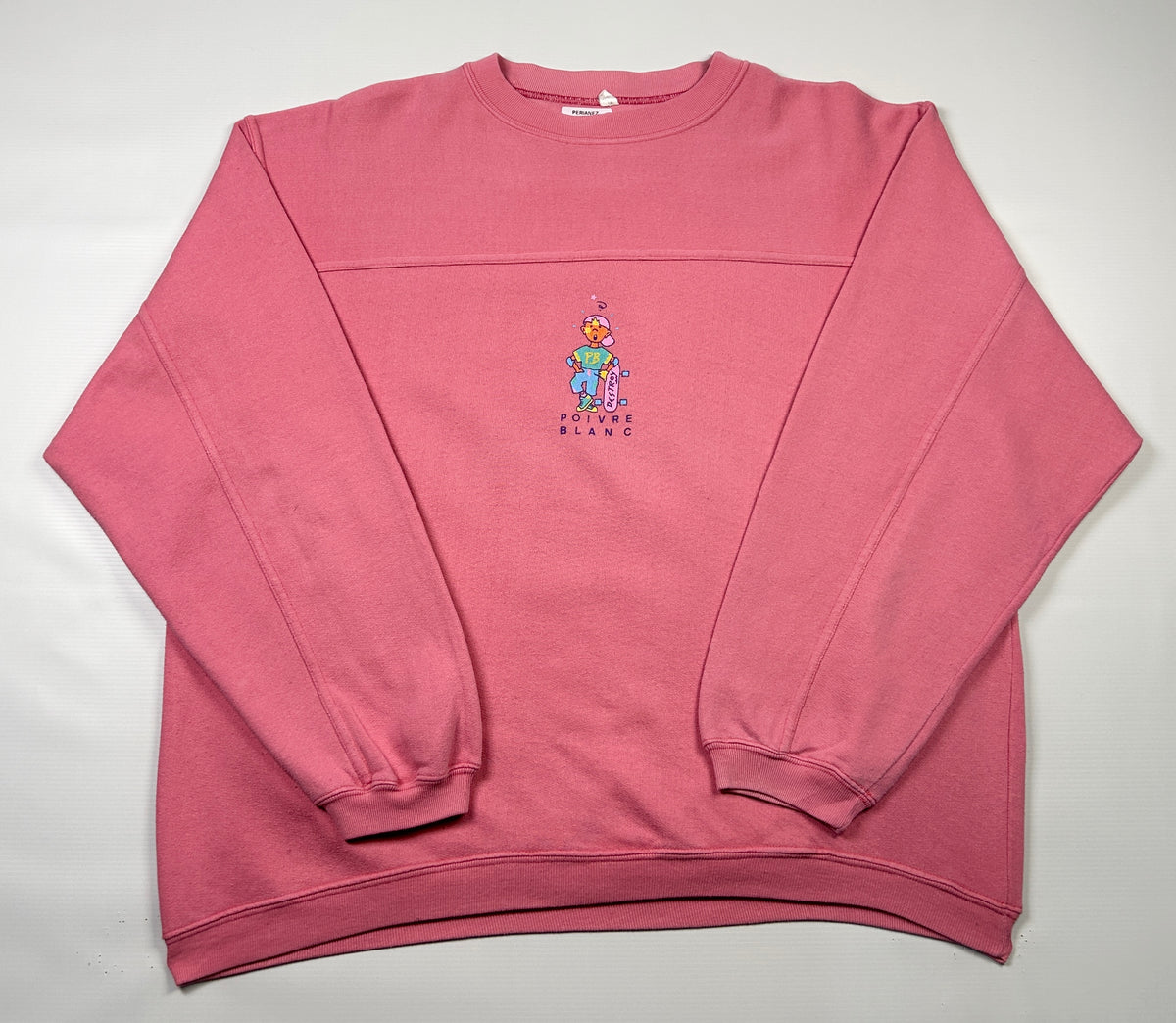 M - 1980's Vintage Sweatshirt Sweat Poivre blanc Vert Skate surf