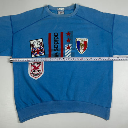 M - 1980's Vintage Adidas Jean Paul Powerlifting Graphic Sweatshirt