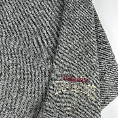 M - 2000's Adidas Training Grey Hooded Pullover Sweatshirt