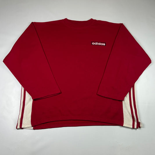 XXL - 1990's Adidas Red Vintage Trefoil Sweatshirt