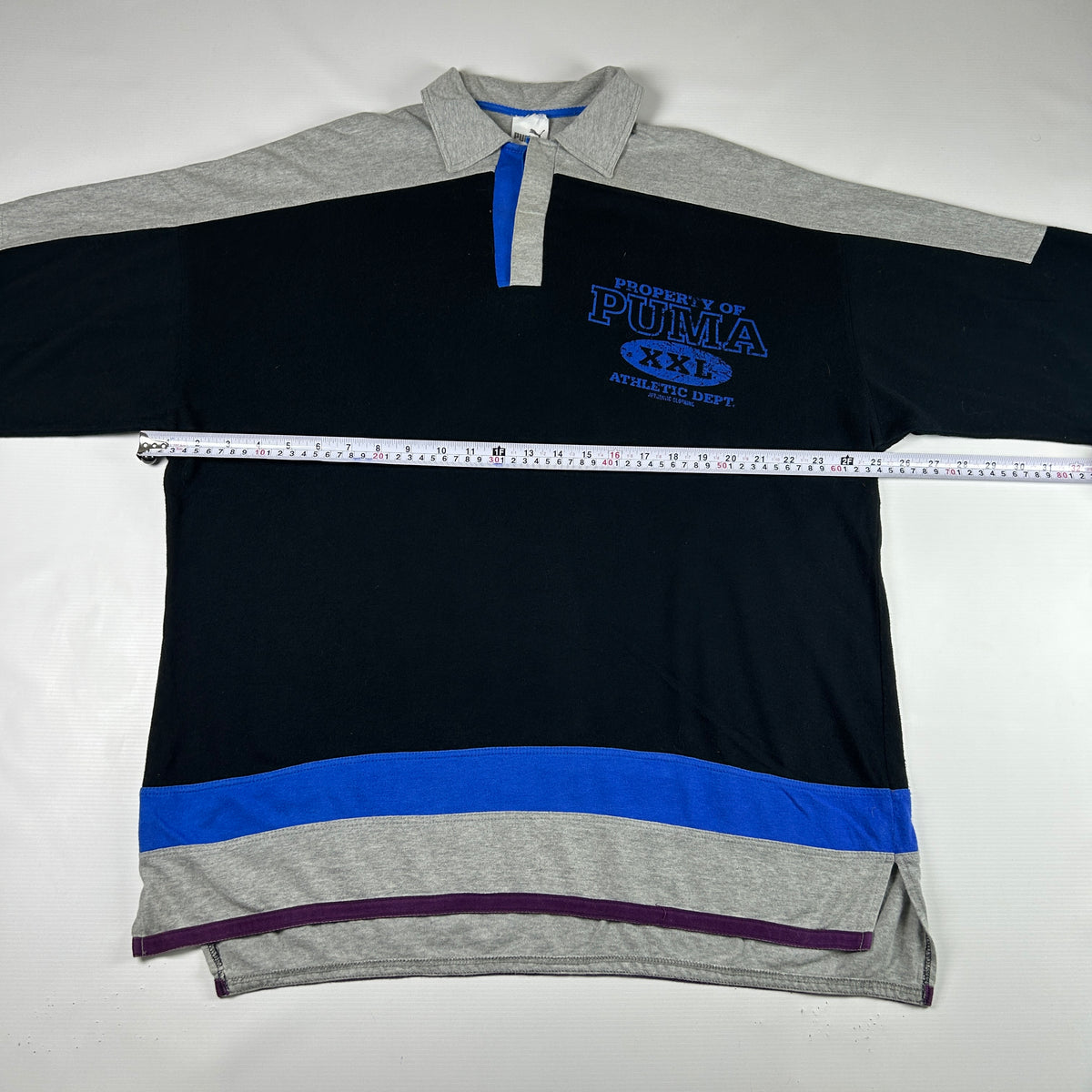 M - 1990's Property of PUMA Athletic Dept. Long Sleeve Polo Shirt