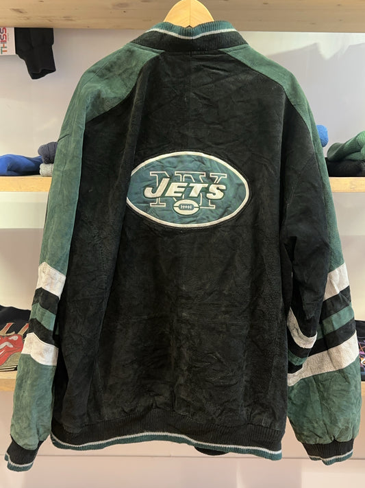 XXL - Vintage 1990's New York Jets Suede Leather NFL Jacket
