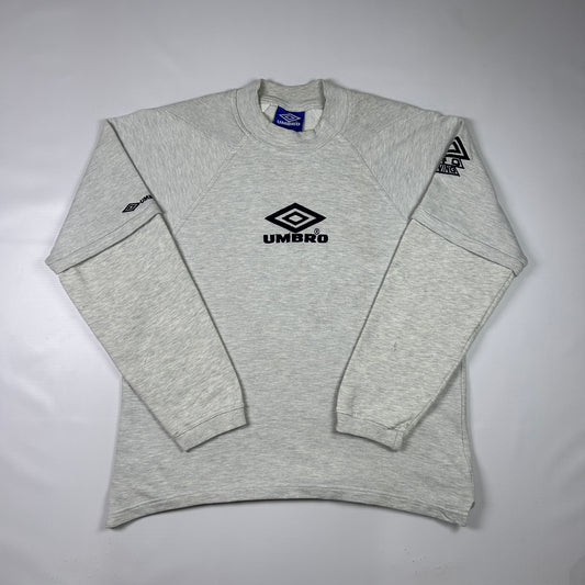 L - 1990's Umbro Grey Long Sleeve Pro Training Sweatshirt