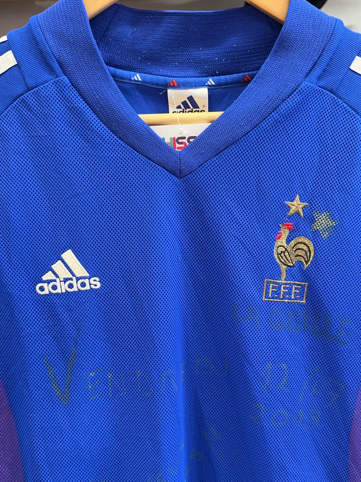 2002-2004 France Adidas Home Football Shirt Signed - XL