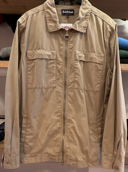 M - Barbour Beige Zip-Up Lightweight Jacket