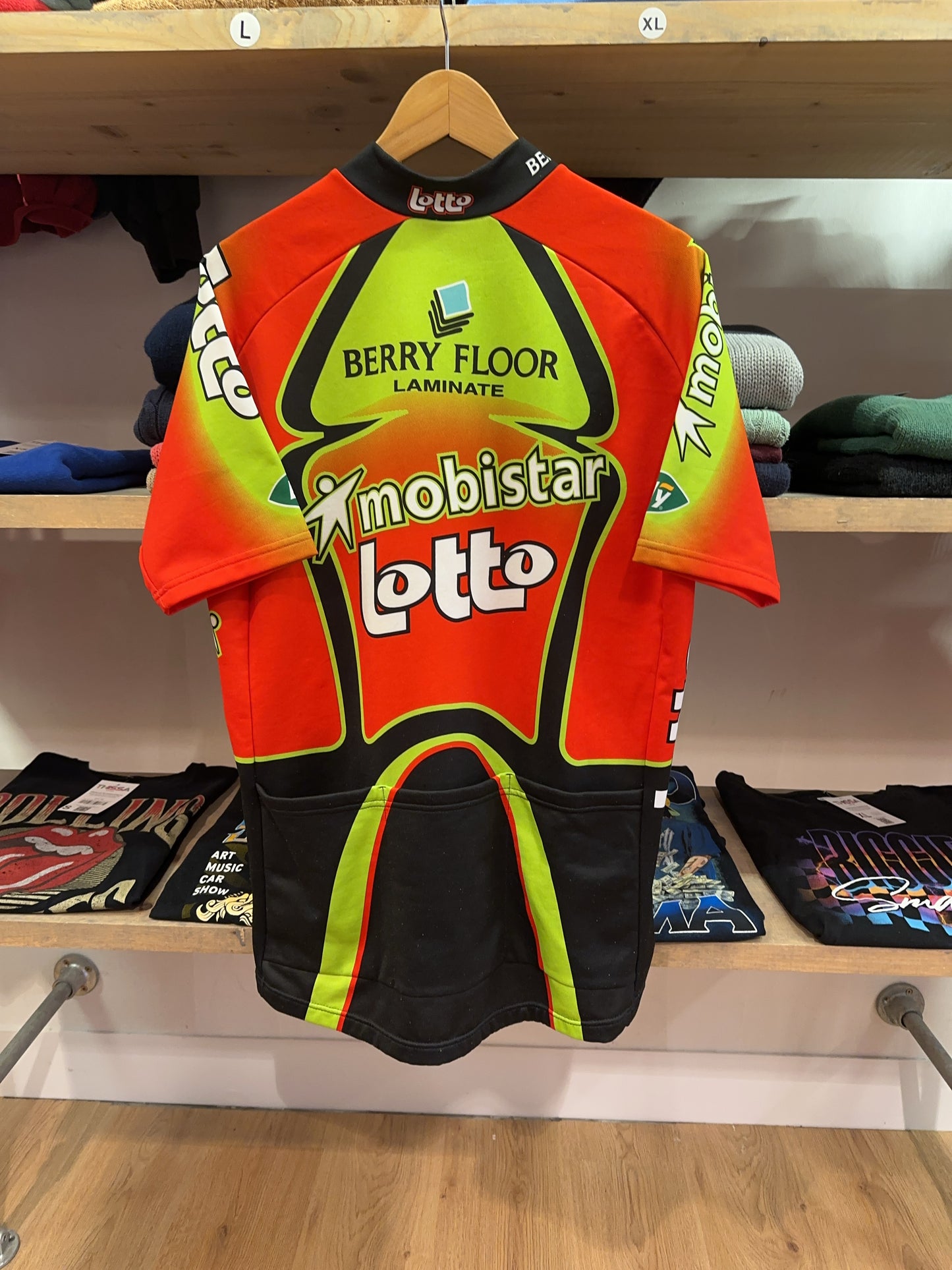 L - 1998 Lotto Mobistar Berry Floor Cycling Jersey