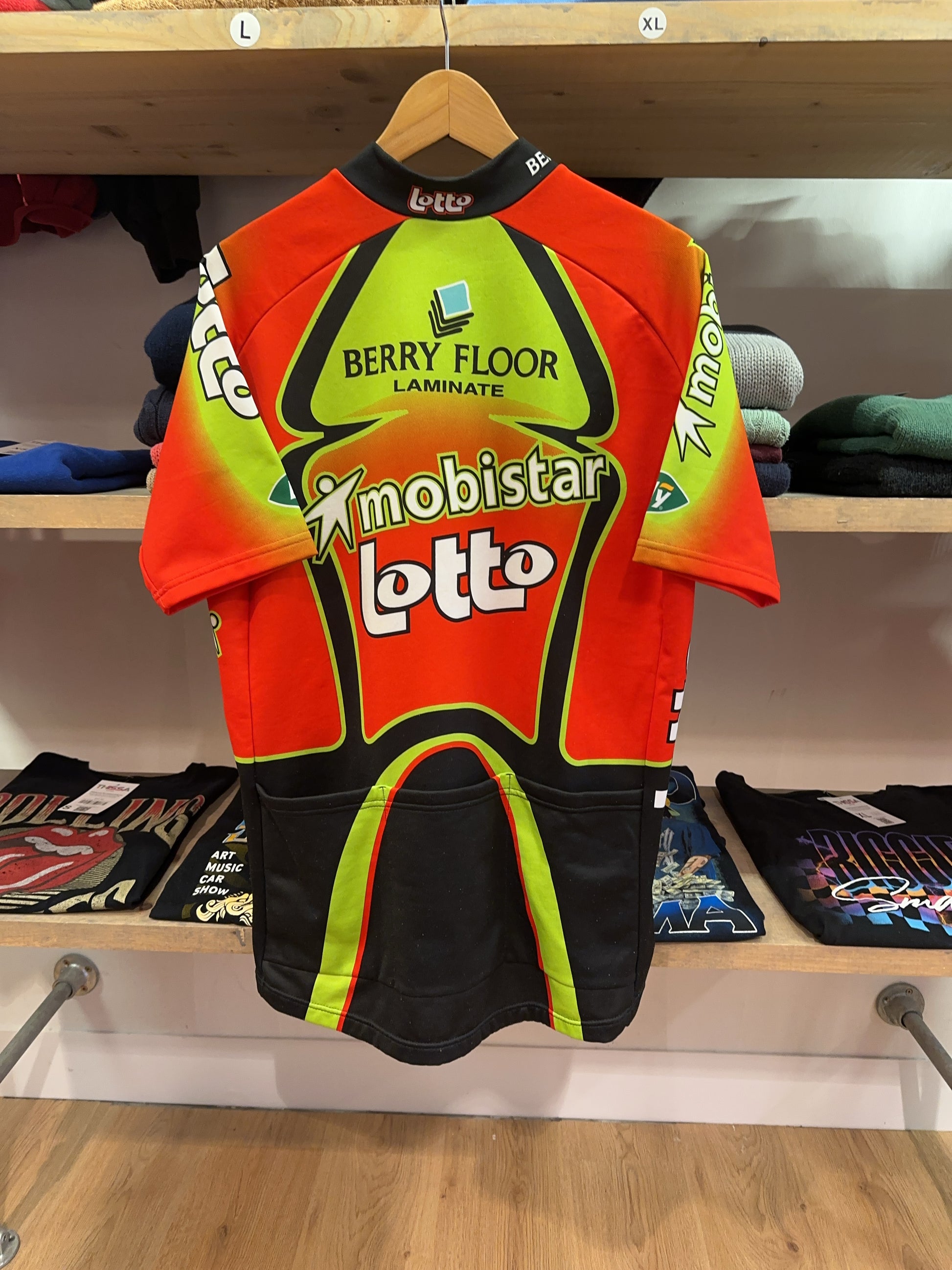 L - 1998 Lotto Mobistar Berry Floor Cycling Jersey