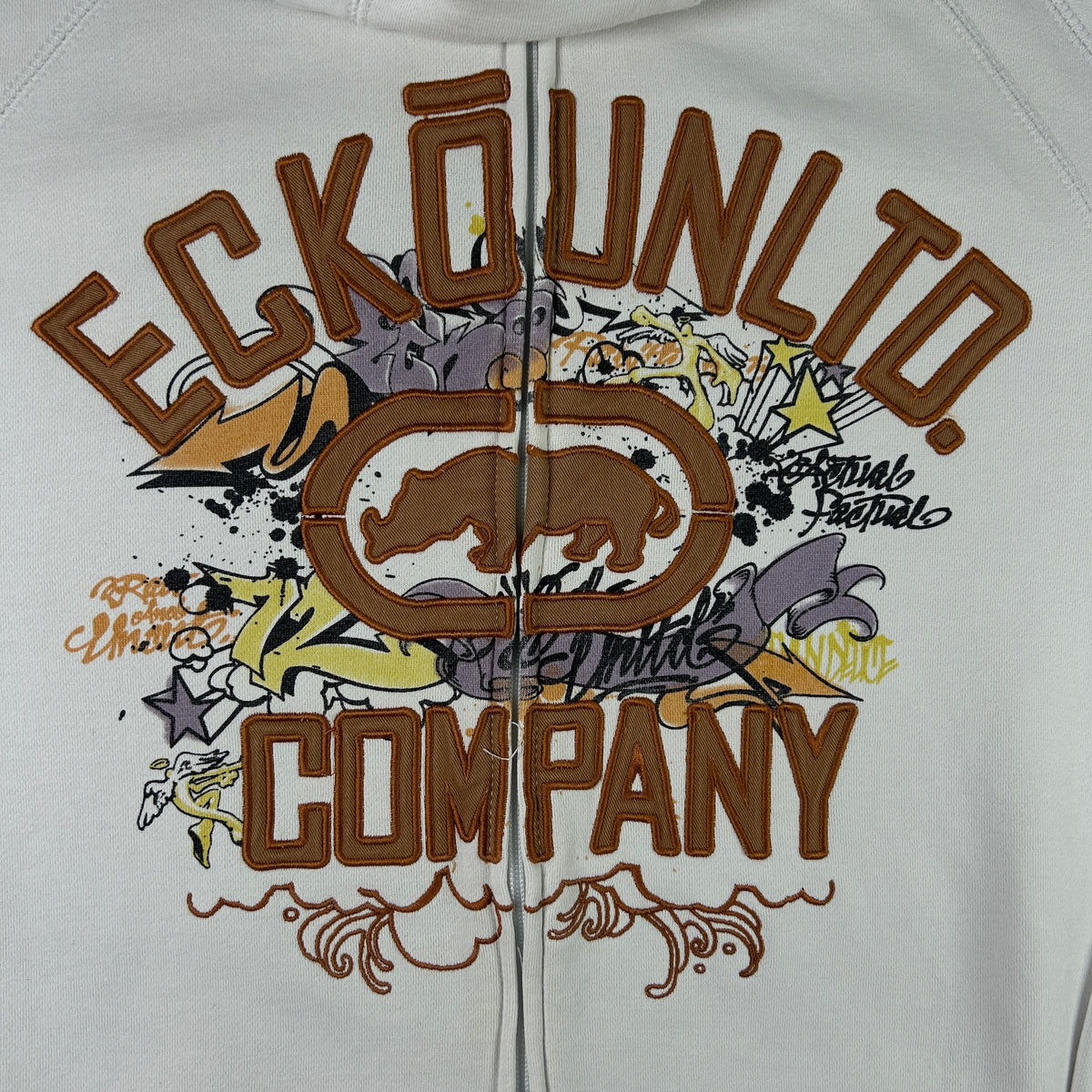 XXL - 2000's Ecko Unltd. Graphic Zip-Up Hoodie