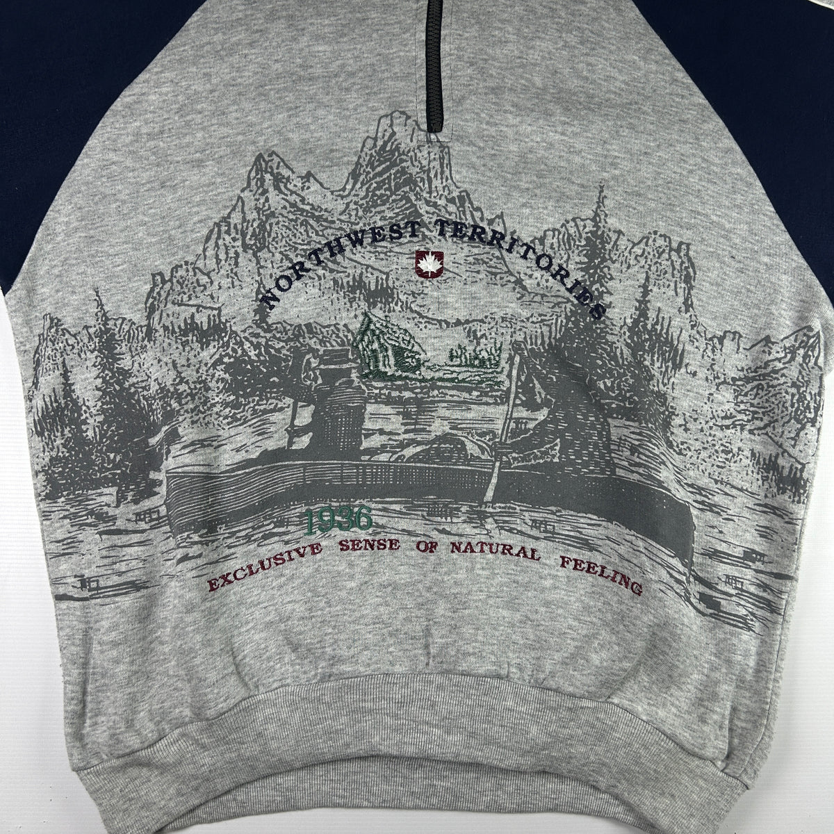 L - 1990's Northwest Territories Half-Zip Pullover Sweatshirt