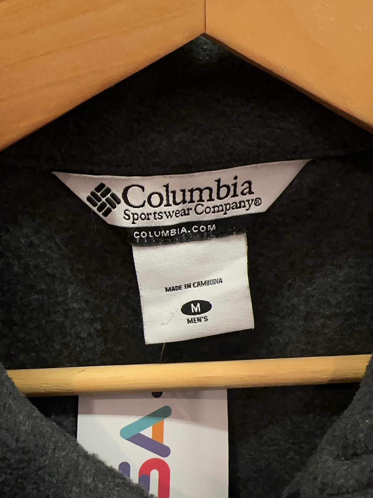 Columbia Men’s Charcoal Fleece Full-Zip Vest - M