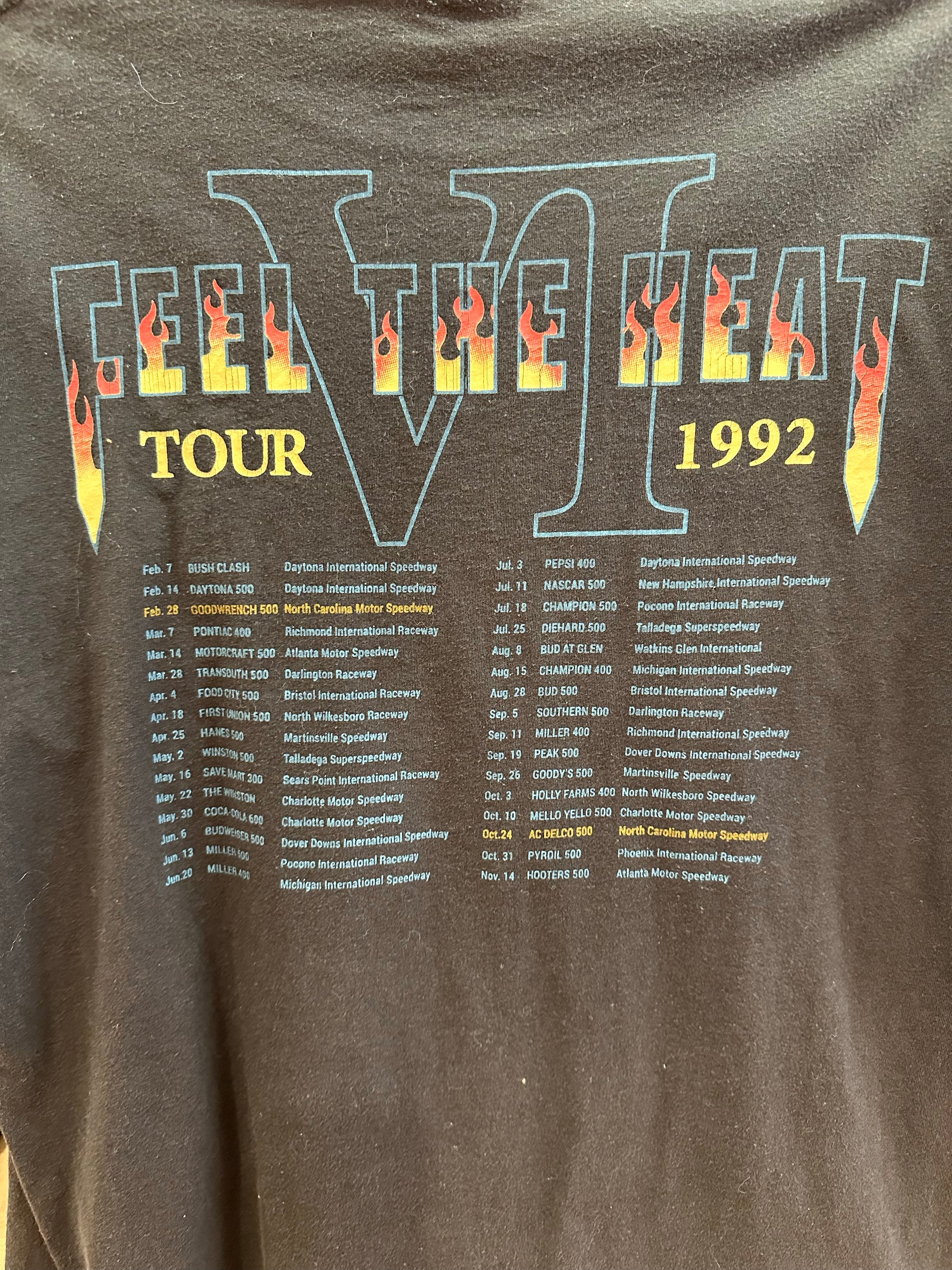 XL - Vintage 1992 Feel The Heat NASCAR No Mercy Tour T-Shirt