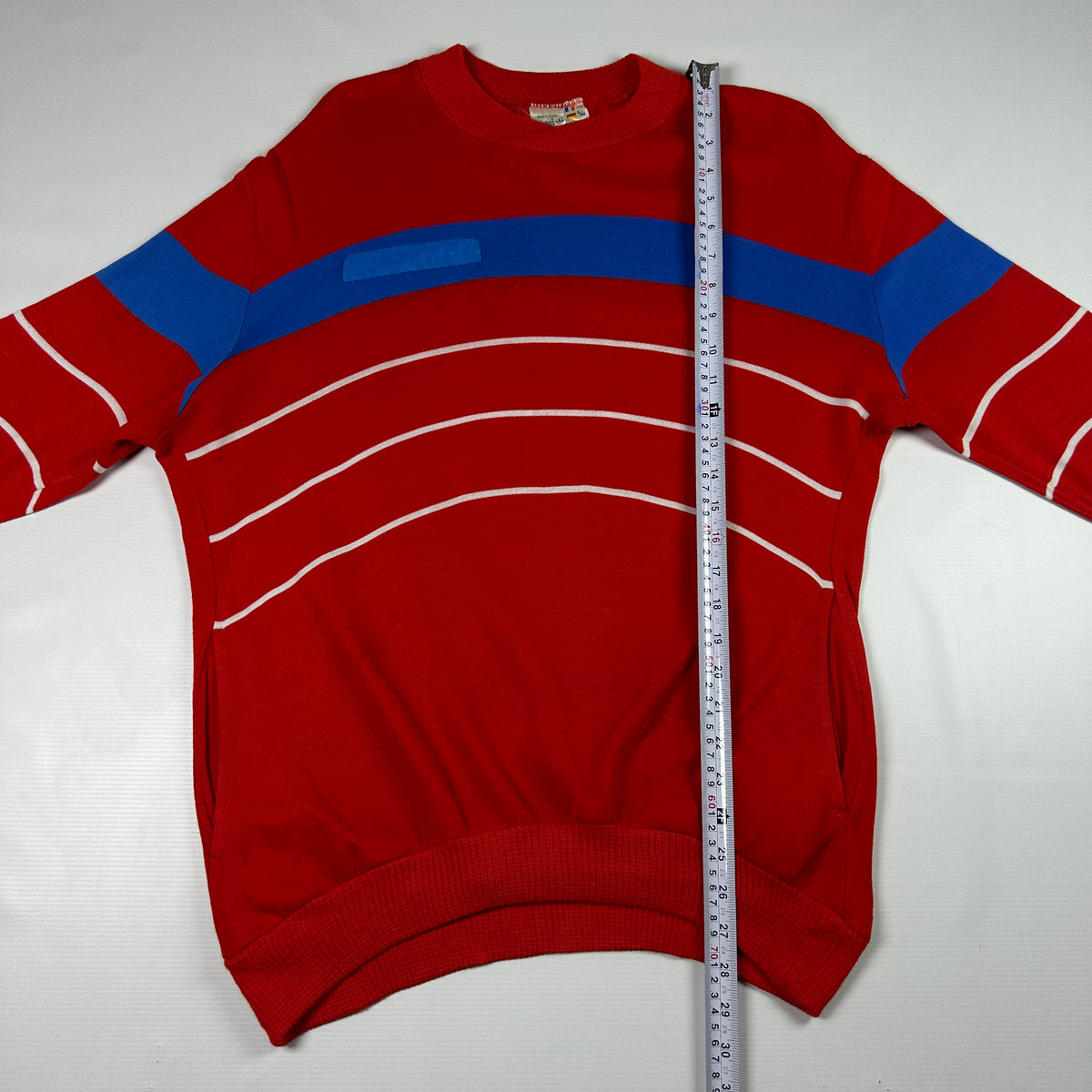 M - Vintage 1980's Adidas Red Striped Crewneck Sweatshirt