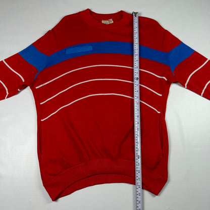 M - Vintage 1980's Adidas Red Striped Crewneck Sweatshirt