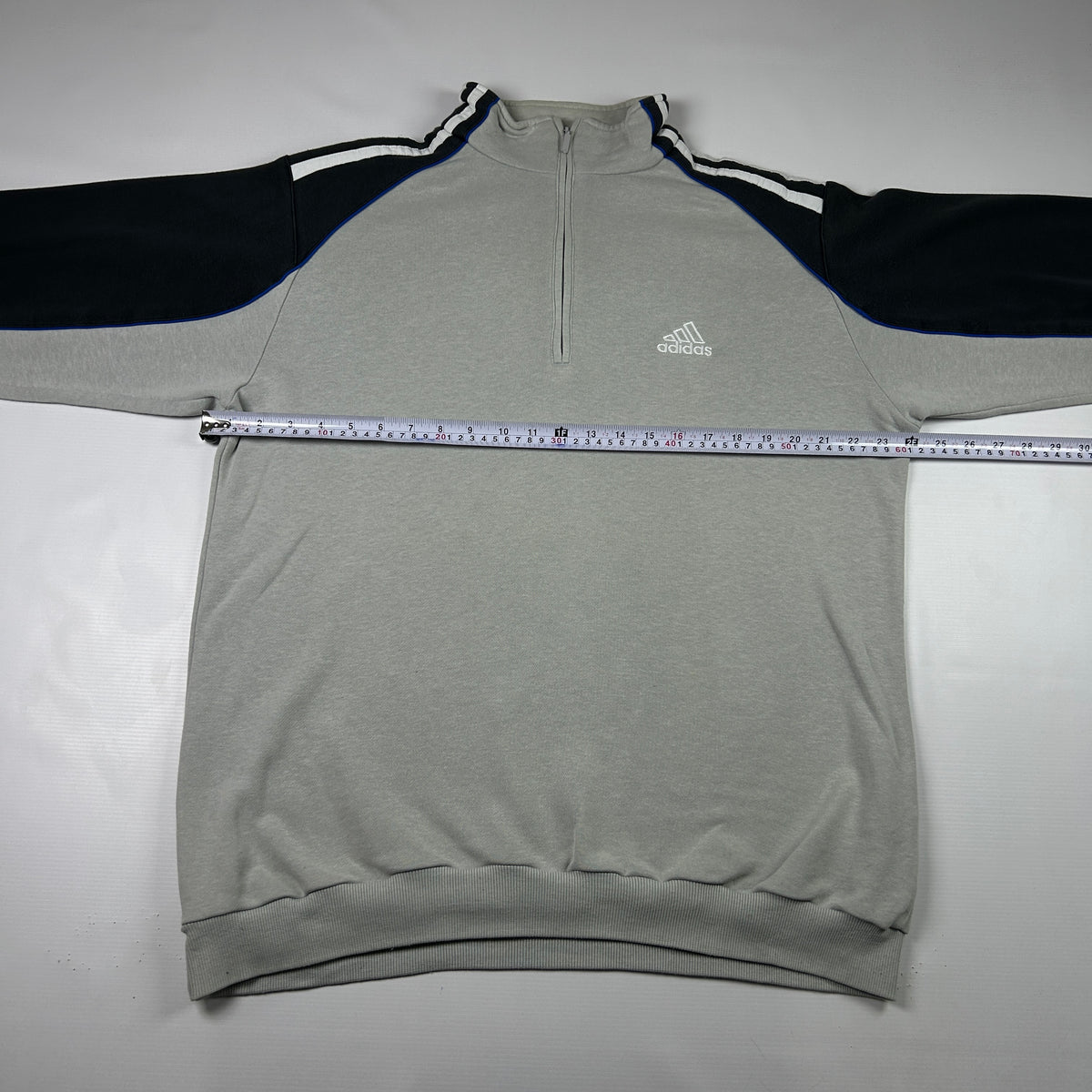 L - 2000's Adidas Grey Quarter-Zip Track Sweatshirt