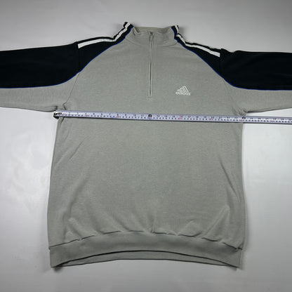 L - 2000's Adidas Grey Quarter-Zip Track Sweatshirt