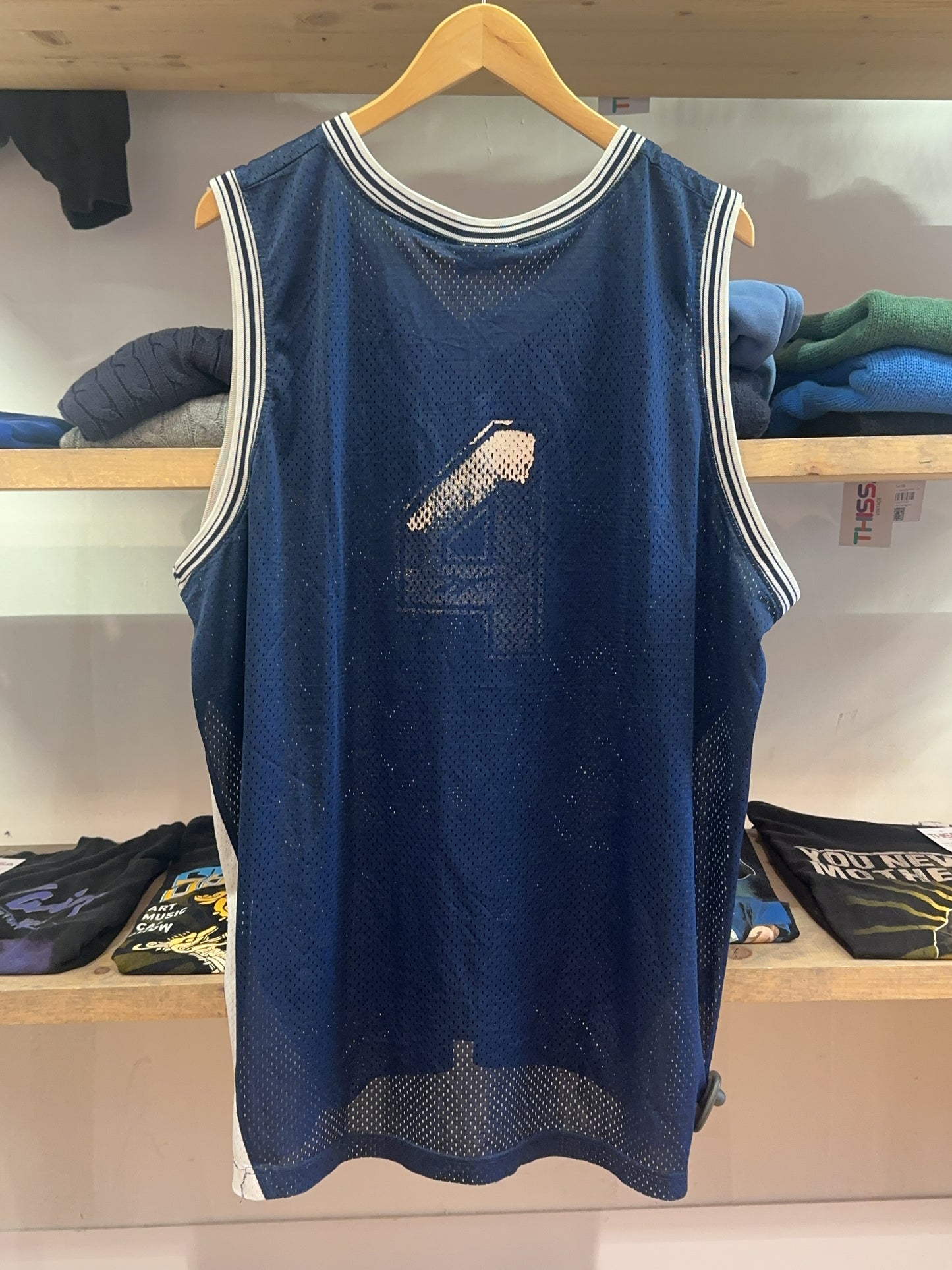 XXL - Reebok Navy Mesh Basketball Jersey