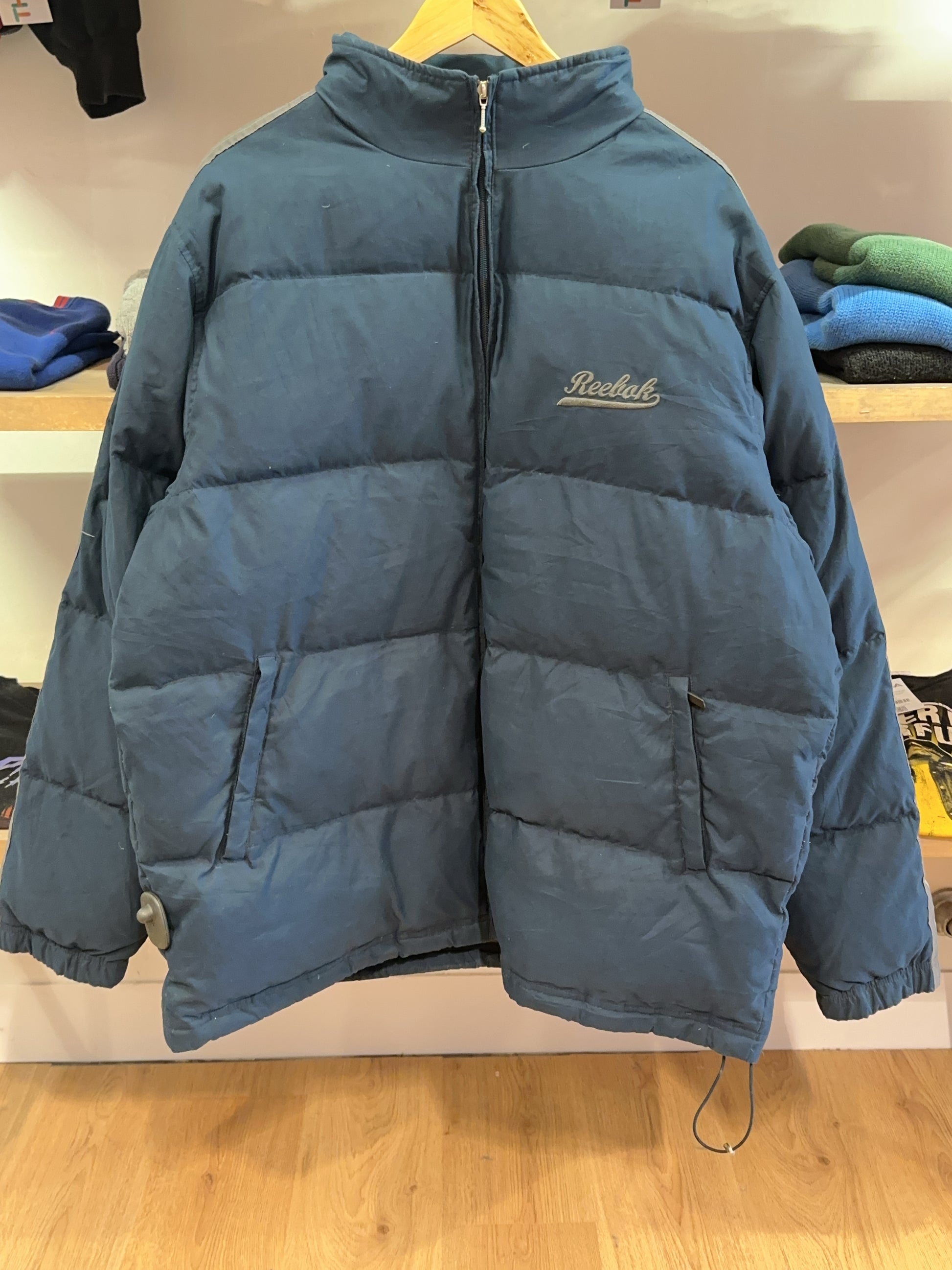 XXL - Vintage 1990's Reebok Spell Out Down Puffer Jacket Retro
