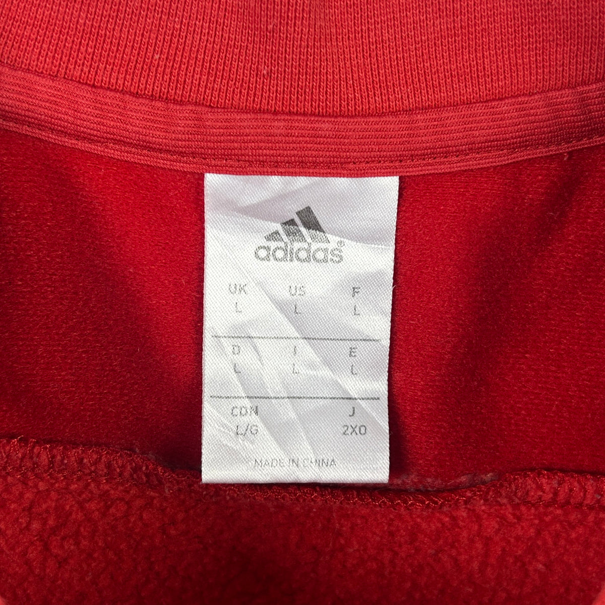 L - 2015-2016 Adidas FC Bayern Munich Red Long Sleeve Sweatshirt