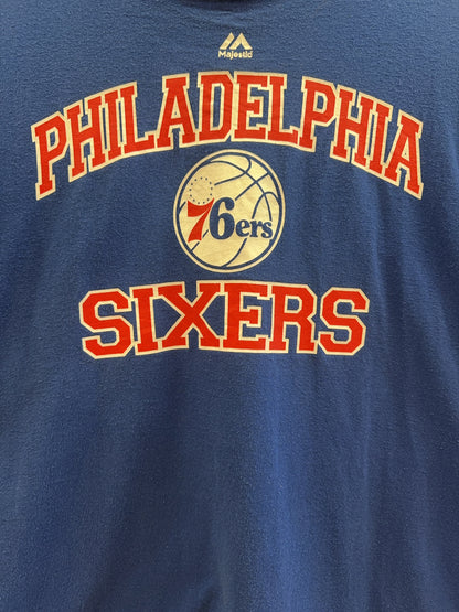 Majestic Philadelphia 76ers Blue Graphic T-Shirt