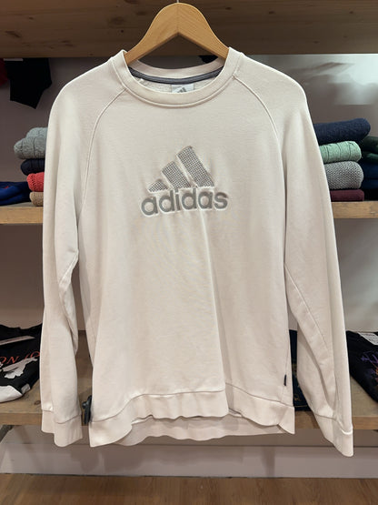 Adidas Cream Logo Crewneck Sweatshirt - M