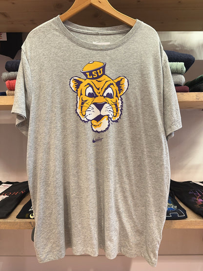 Nike LSU Tigers Mascot Logo Gray T-Shirt
