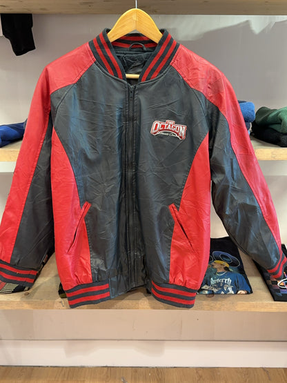 S - Vintage 90s The Octagon Rage In The Cage Leather Jacket MMA UFC Rare