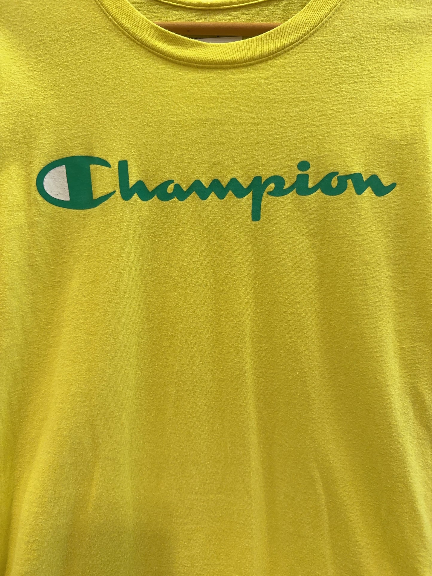 Champion Yellow Script Logo T-Shirt