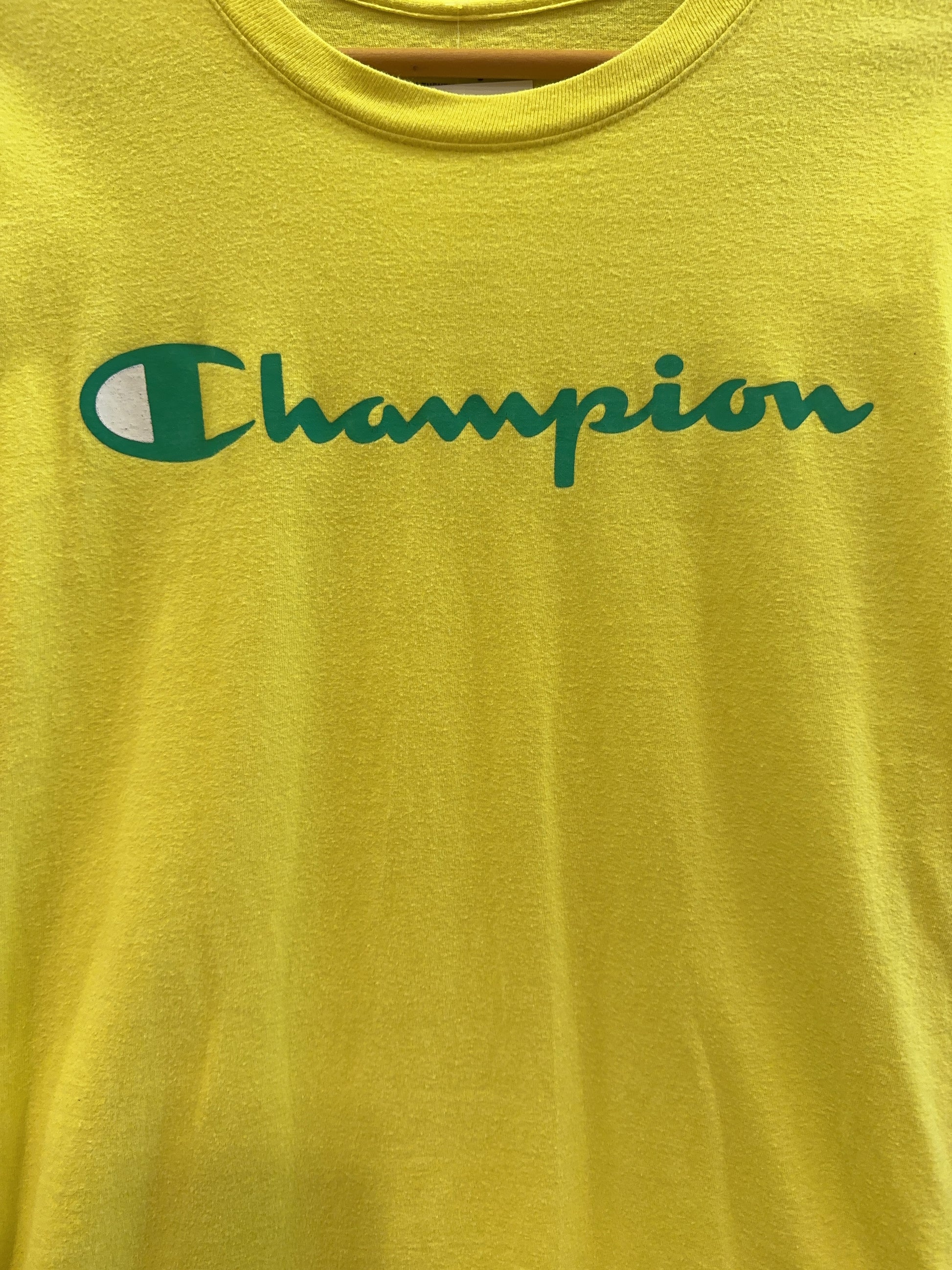 Champion Yellow Script Logo T-Shirt