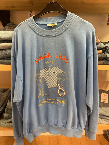 L - 1980's Lacoste Tennis Player Crewneck Sweatshirt
