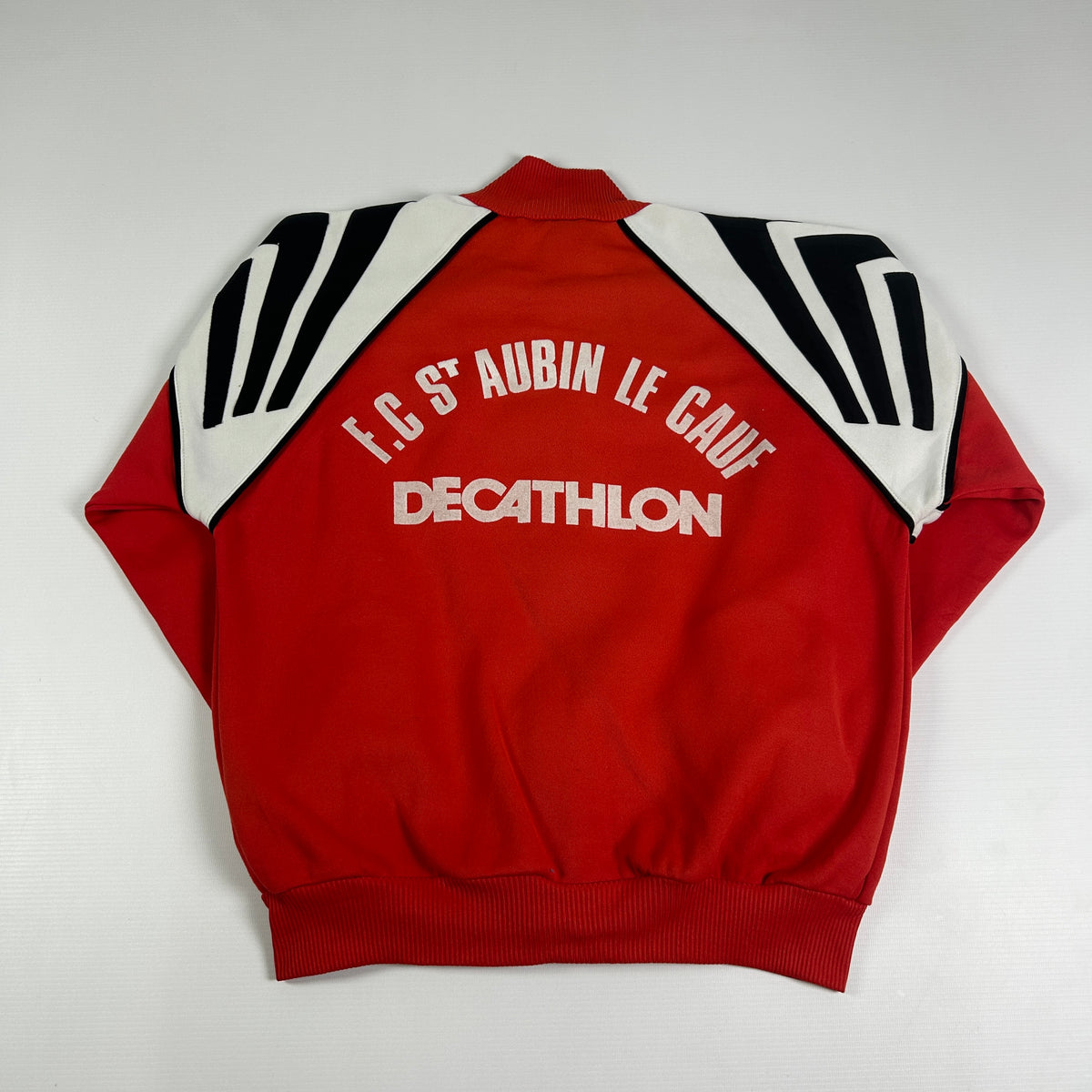 M - Vintage 1980's Adidas Red Track Jacket with Geometric Sleeve Panels