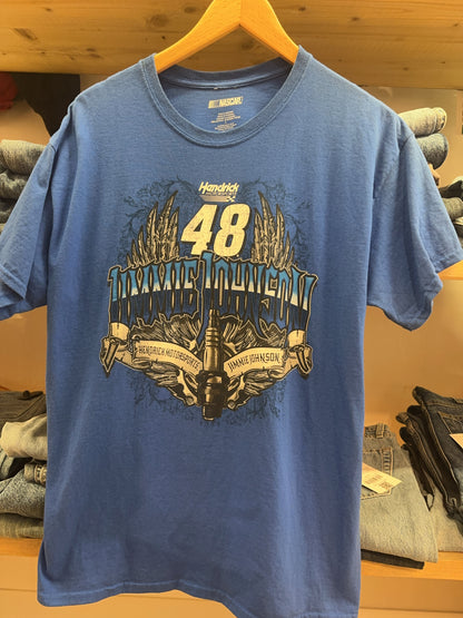 L - Nascar Hendrick Motorsports Jimmie Johnson #48 Blue Graphic T-Shirt