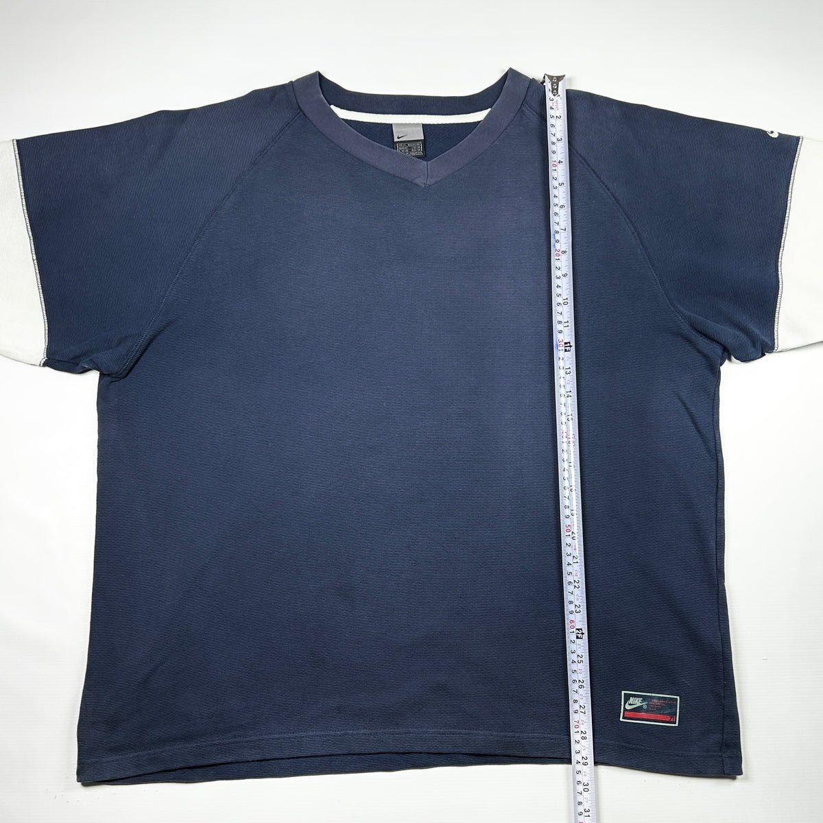 XL - Nike 2000's Navy Long Sleeve V-Neck T-Shirt