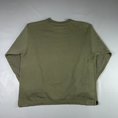 M - 2000's Nike Olive Green Long Sleeve Crewneck T-Shirt