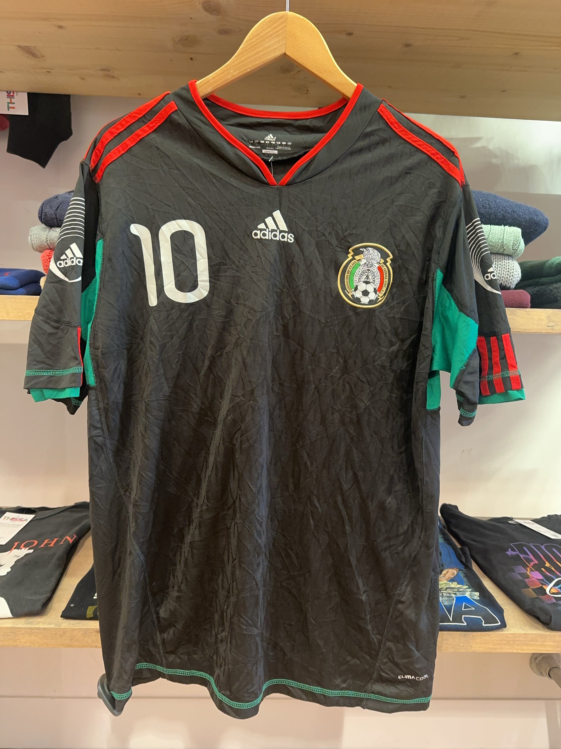 2010 World Cup Mexico C. Blanco Adidas Away Football Shirt 10 - L