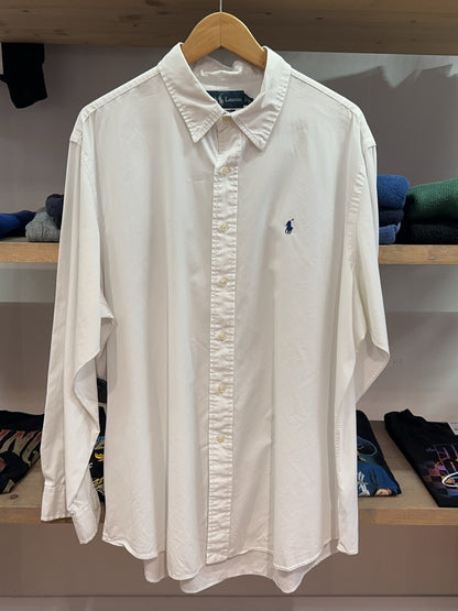 XXL - Ralph Lauren White Custom Fit Button-Down Shirt