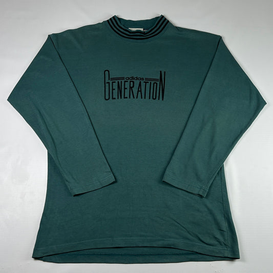 L - 1990's Adidas Generation Mock Neck Long Sleeve T-Shirt