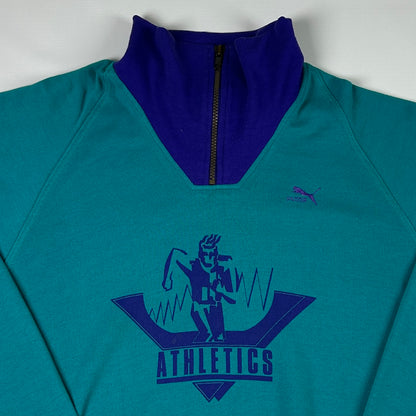 XL - 1990's Puma Athletics Vintage Quarter-Zip Sweatshirt