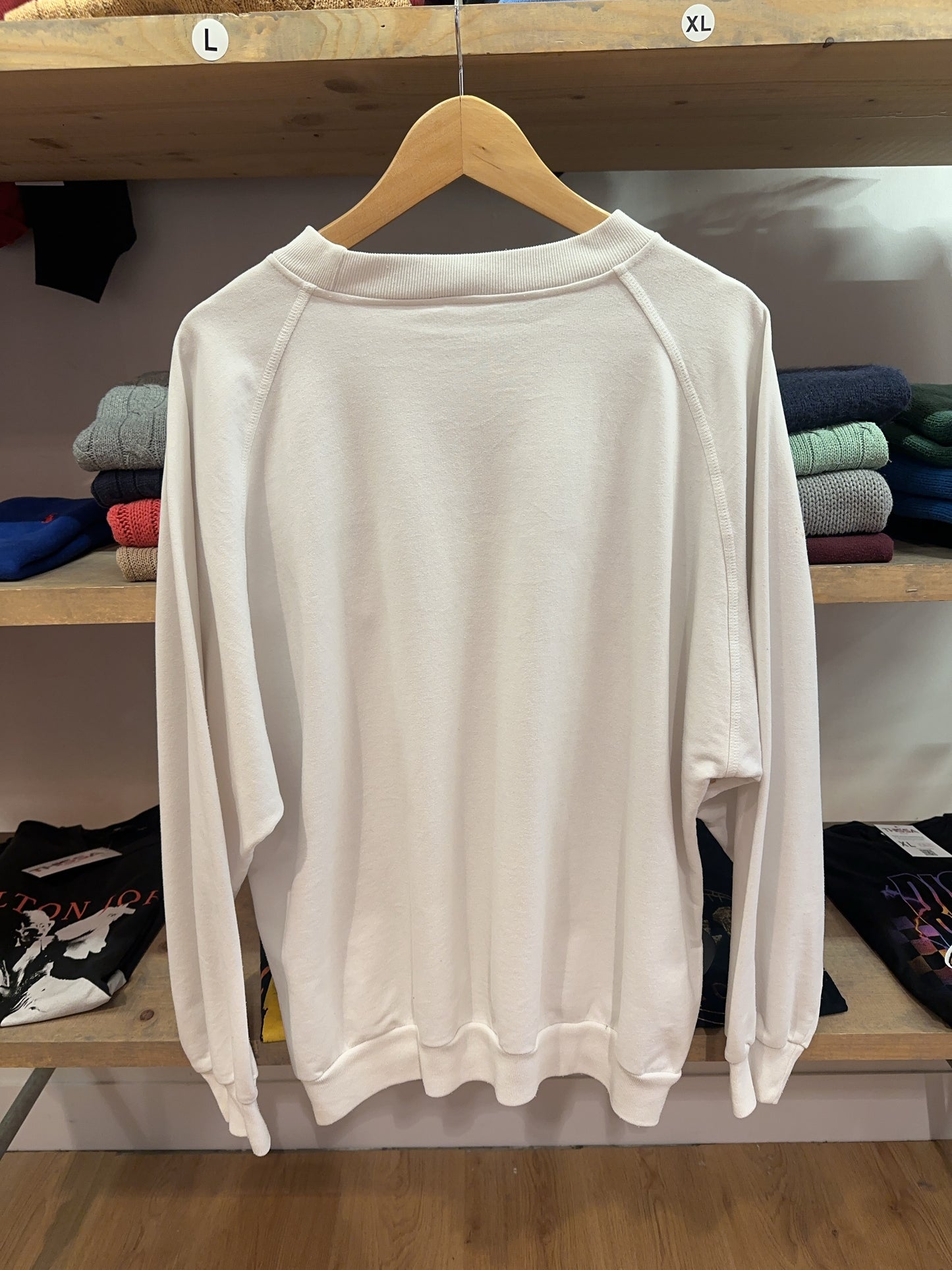 Adidas Basic Training Embroidered White Sweatshirt - L