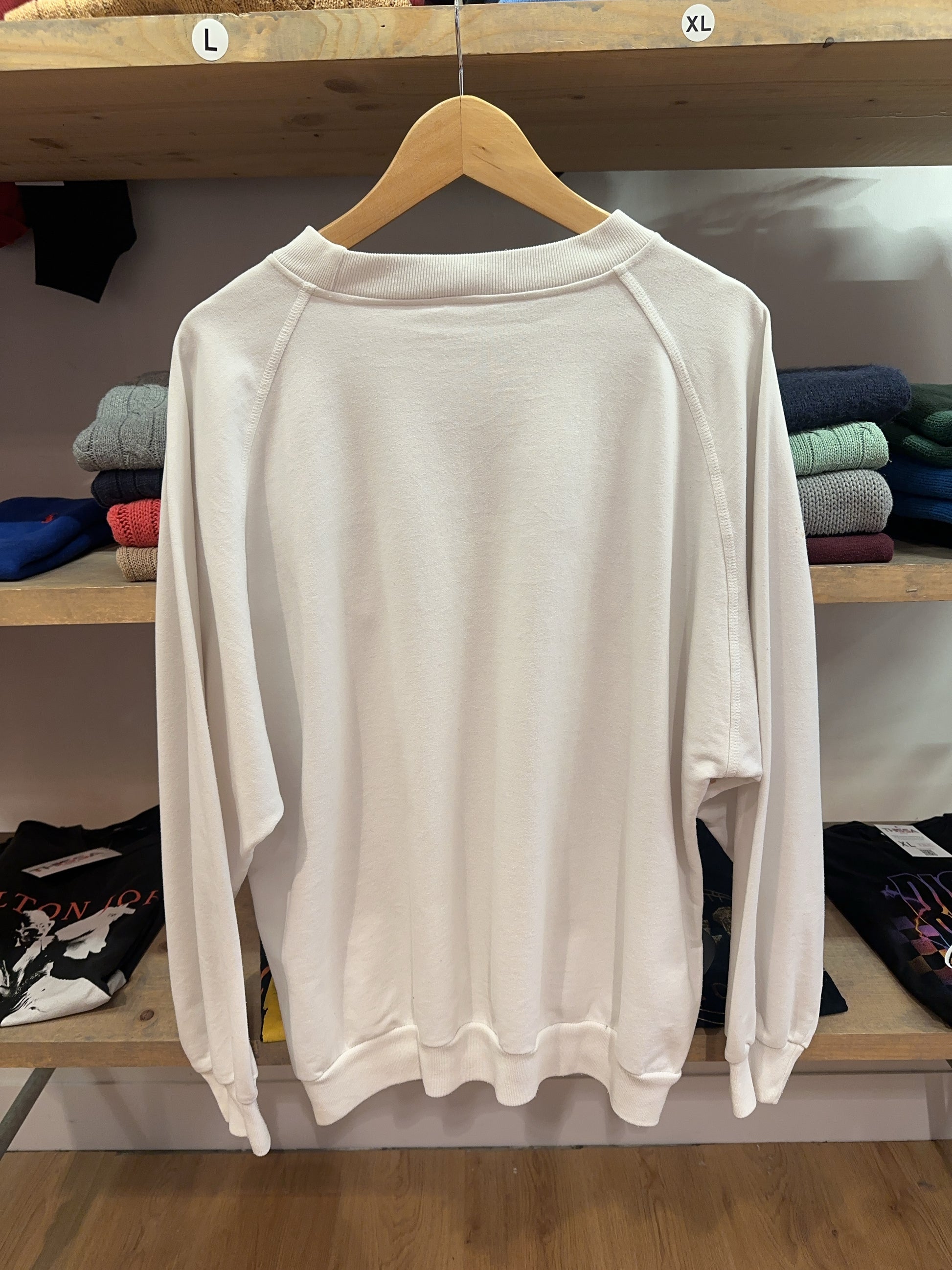 Adidas Basic Training Embroidered White Sweatshirt - L