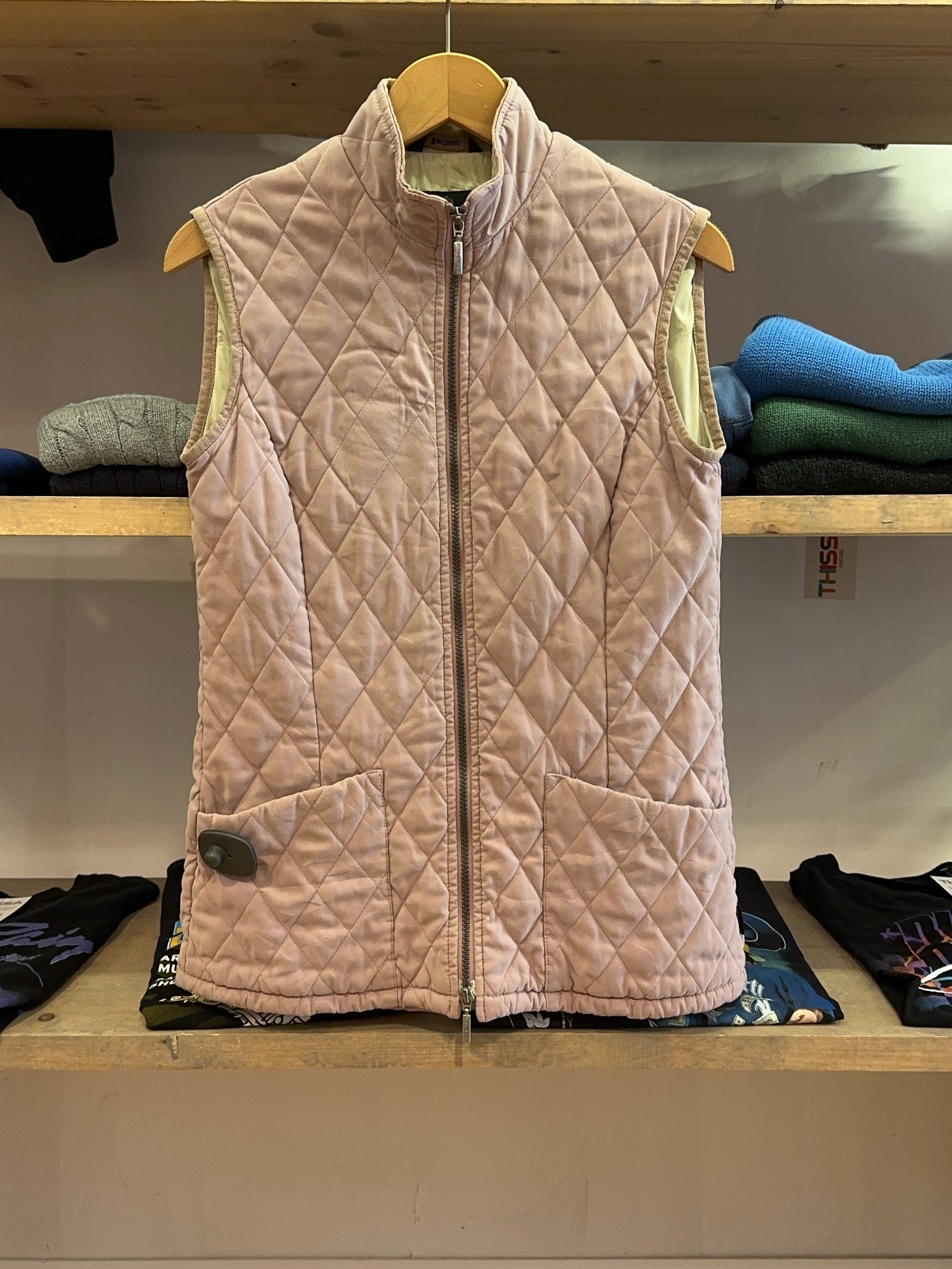 S - Barbour Quilted Zip-Up Vest