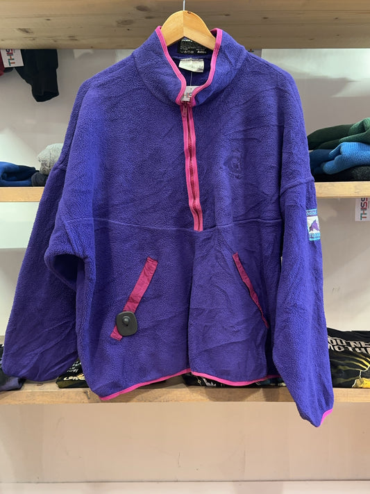 L - Vintage 1990's Adidas Trekking Bicolor Fleece Fleece Quarterzip