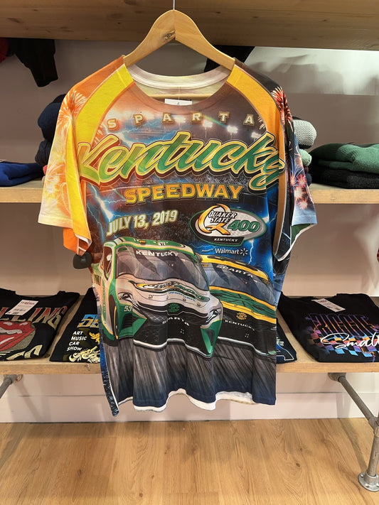 XL - 2019 Kentucky Speedway Quaker State 400 All-Over Print Racing T-Shirt
