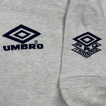 L - 1990's Umbro Grey Long Sleeve Pro Training Sweatshirt