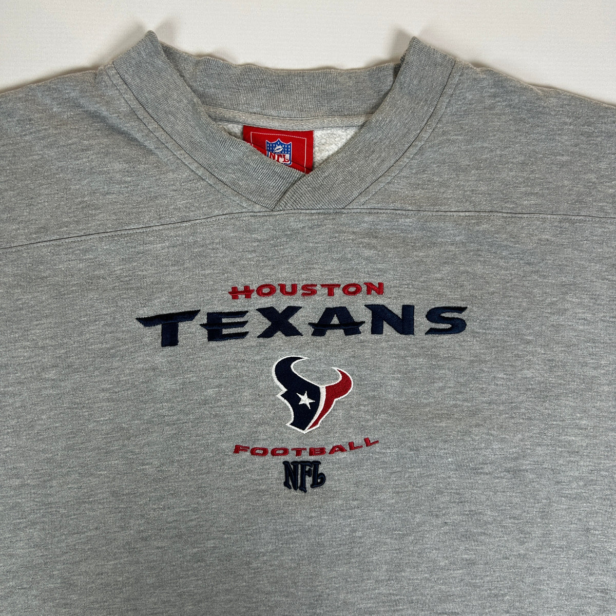 XL - Vintage 2000's Houston Texans NFL Gray V-Neck Sweatshirt