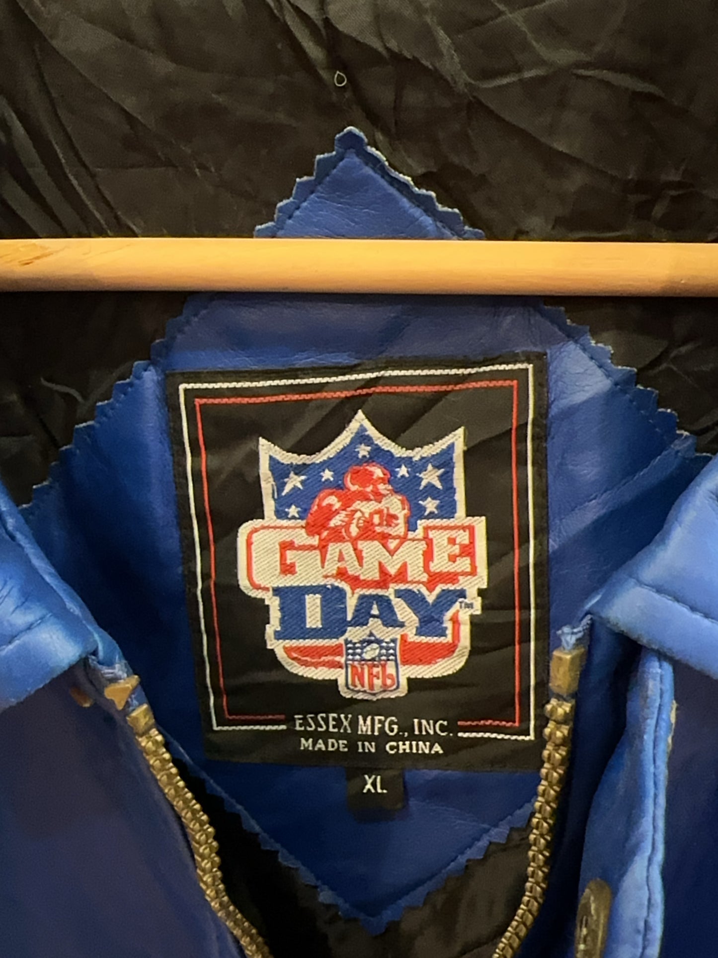 XL - Vintage 1990's New York Giants Game Day NFL Leather Jacket