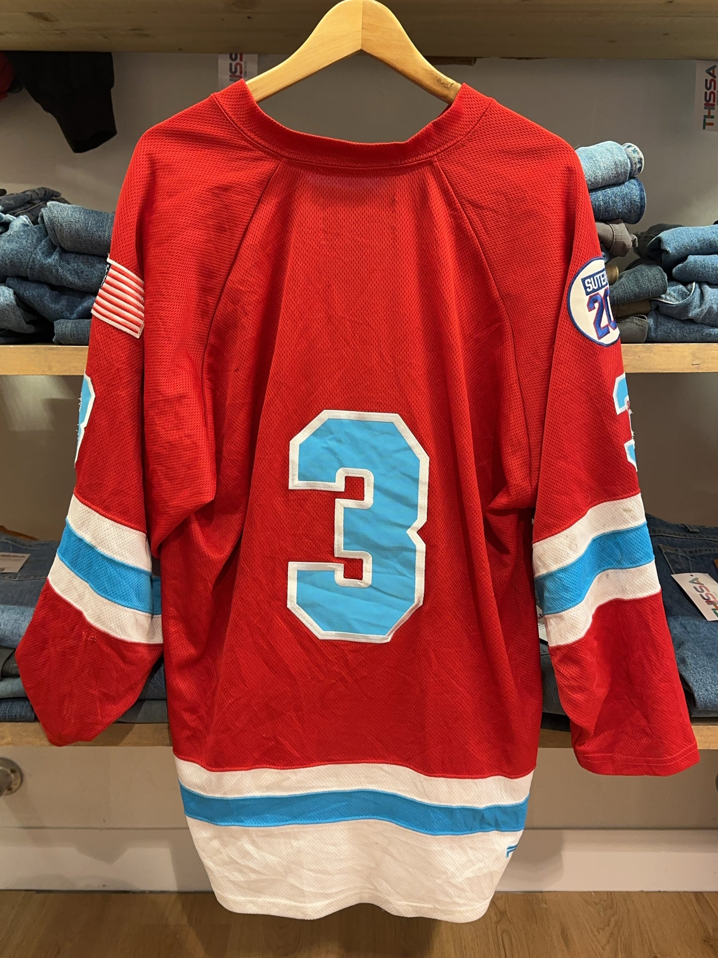 L - Madison Capitols Red Hockey Jersey