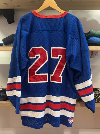 XXL - Vintage Hockey Jersey #27 Blue Red White Mesh