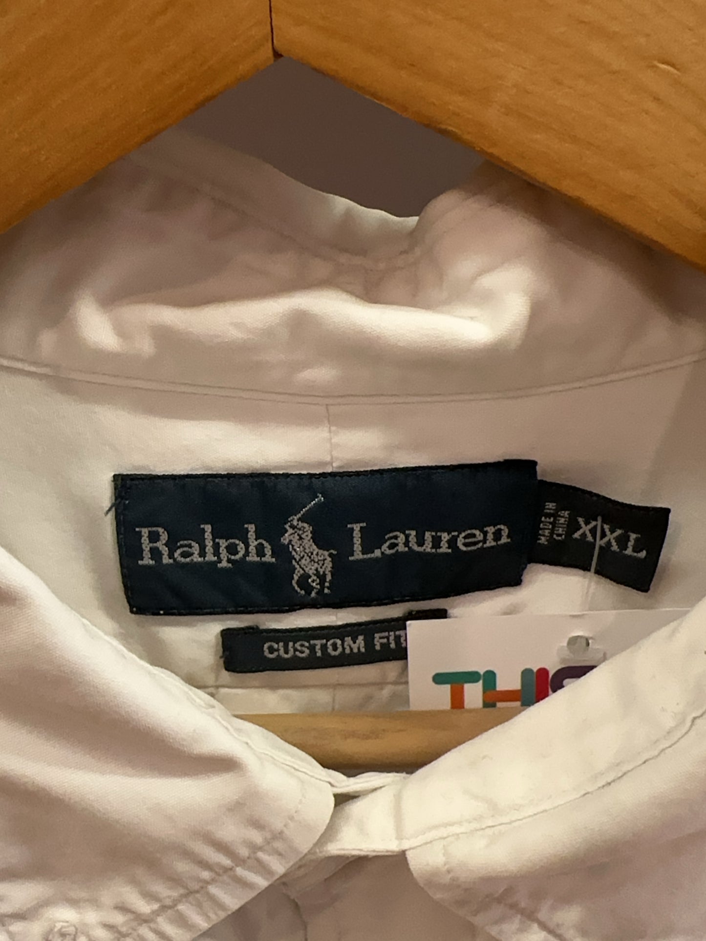 XXL - Ralph Lauren White Custom Fit Button-Down Shirt